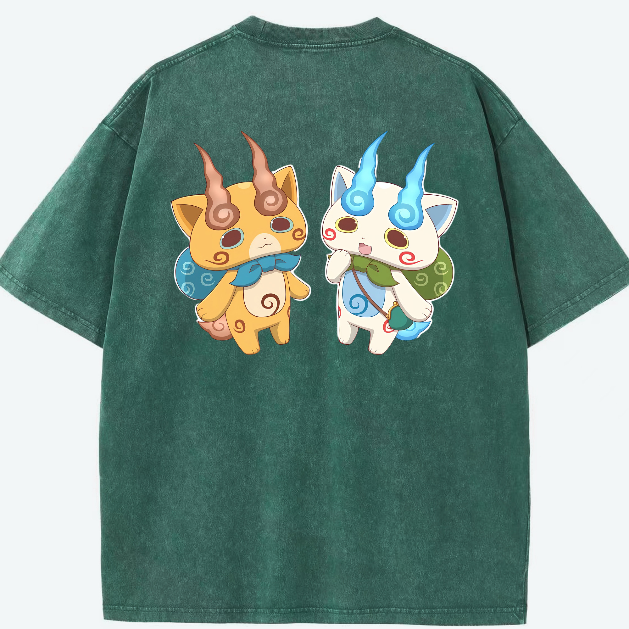 （画像用） 妖怪ウォッチ Yo-kai Watch 綿100% ヴィンテージ風 半袖Tシャツ（背面プリント）